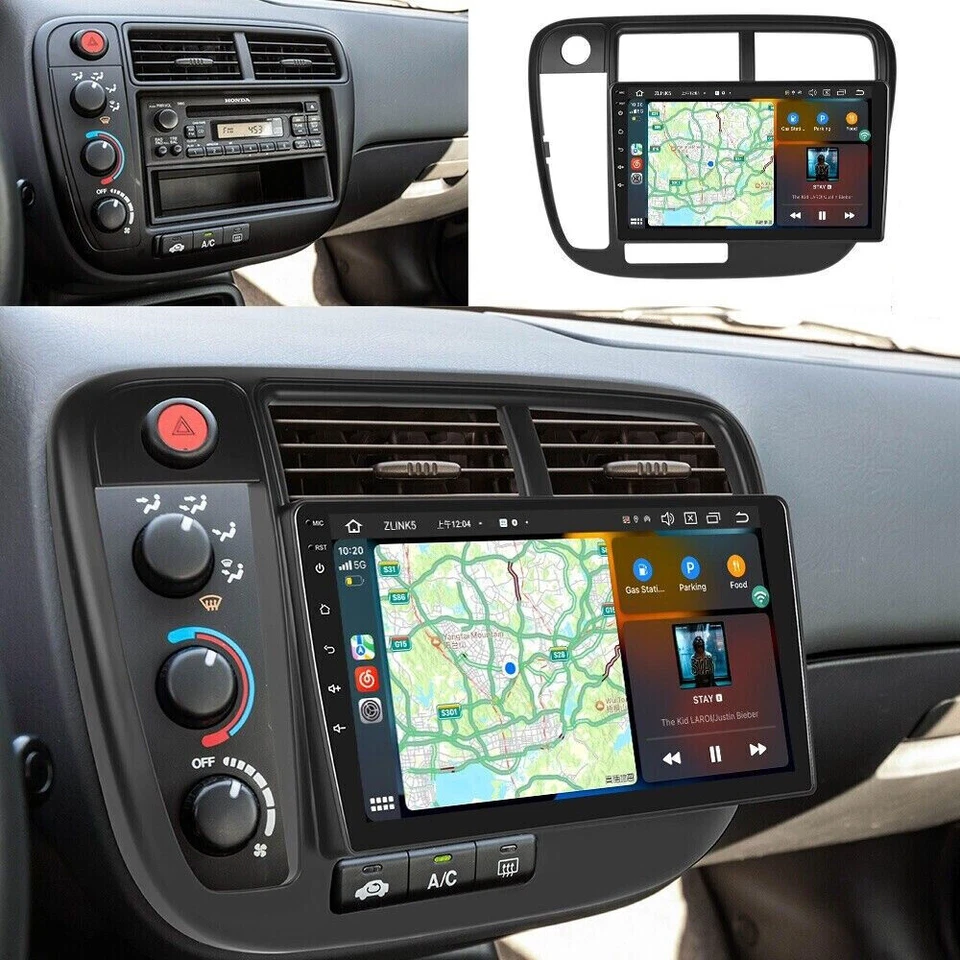 For Honda Civic 1996-2001 Android 13 Car Stereo GPS Navi Radio Carplay Wifi FM Foto 3 de 4