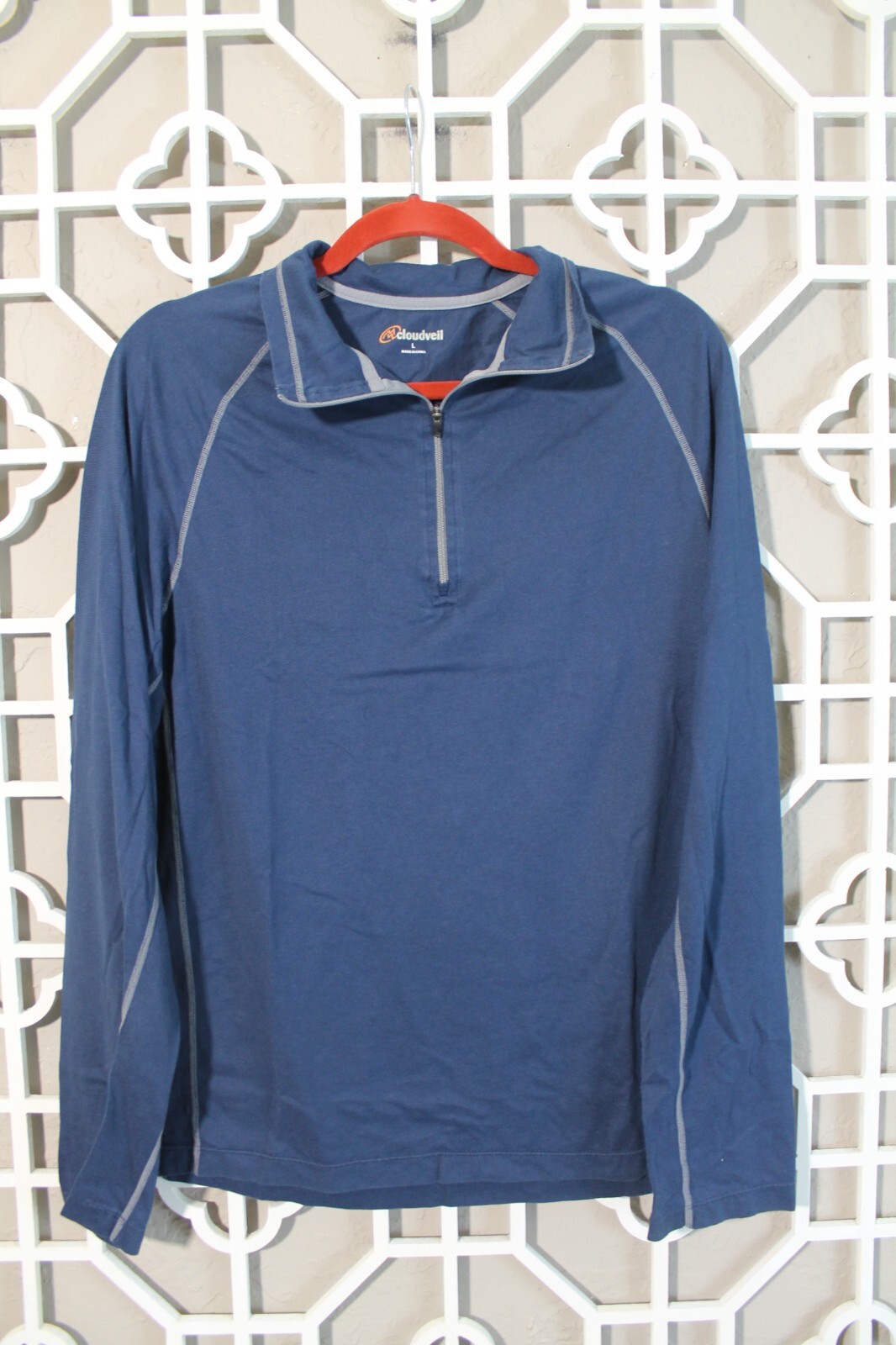 Cloudveil Pullover Mens L Large Blue Quarter Zip … - image 12