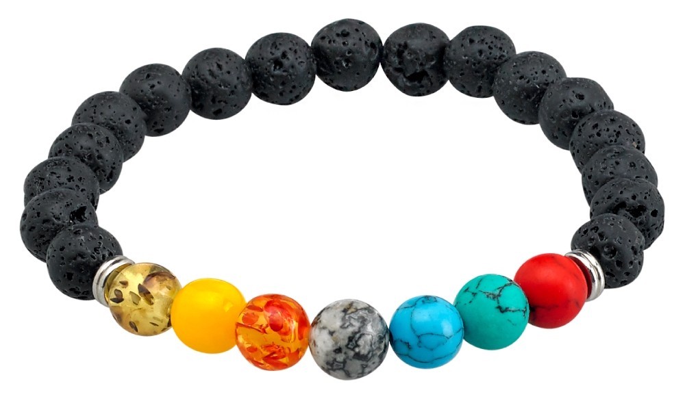 Lava Stone Chakra Bracelet with Essential Oils by Fab Frannie Buy 3 Get 1 Free Ships Free on 2+ Orders-image