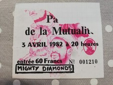 ticket stub billet concert France Might Diamonds Paris 1982