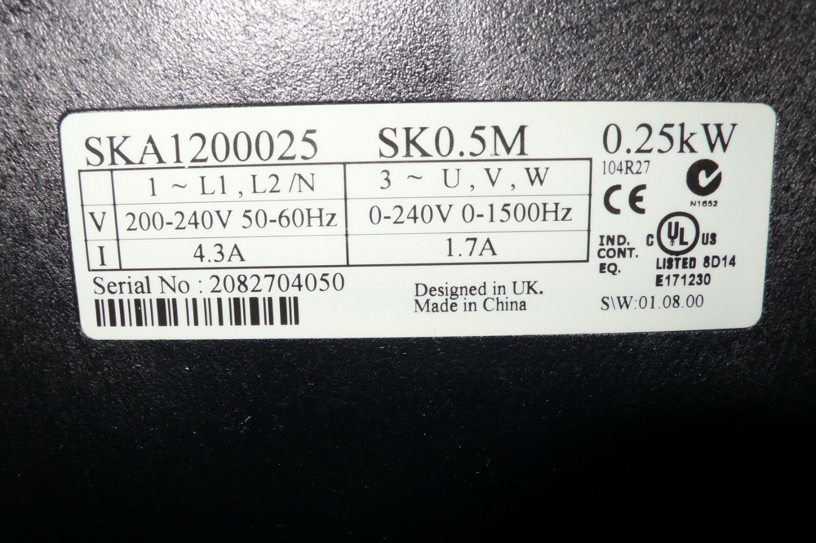 LEROY SOMER SKA1200025 FREQUENCY VARIABLE SPEED DRIVE 220V INVERTER ...