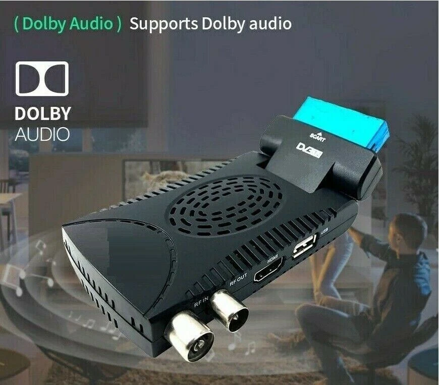 Mini Decoder digitale terrestre TV DVB T3 piega 180° full HD 1080p 1920p scart 3 - Immagine 2 di 4