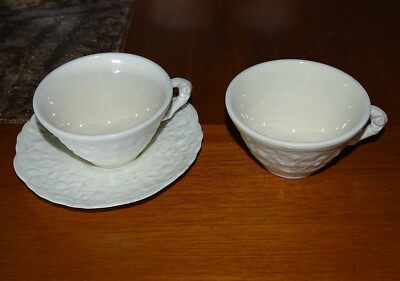 STEUBENVILLE POPE GOSSER ROSE POINT Coffee Tea Cup - Set of 2 cups & 1 Saucer