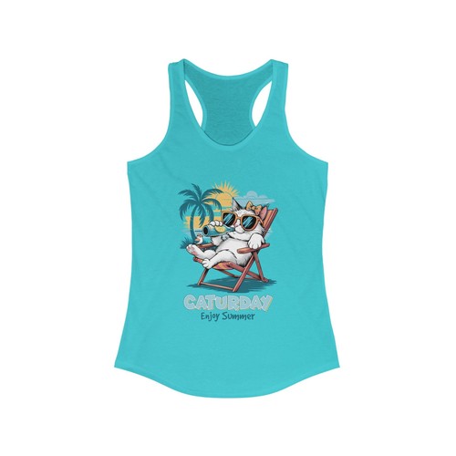 Relaxed Summer Vibes Racerback Tank, Cute Summer Top, Vacation Shirt, Beachwear, - 第 12/17 張圖片