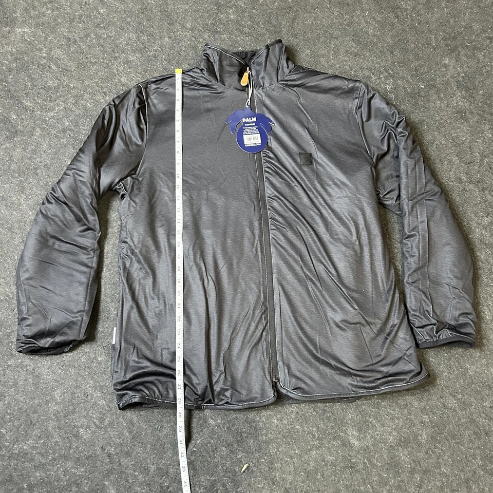 Jaqueta Sherpa Masculina Reversível EUA Palm Zíper Completo, Tamanho Grande, Blackout Night Wave - Imagem 3 de 4