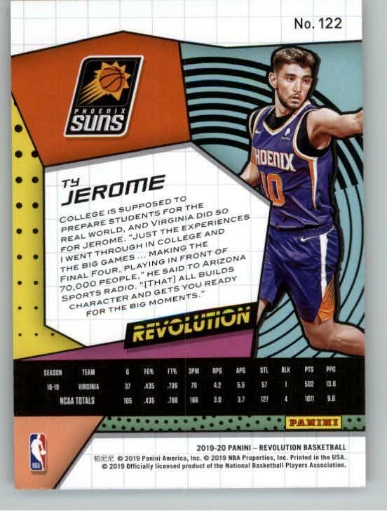 2019-20 Panini Revolution #122 Ty Jerome RC (ref 128827) - Image 2 of 2