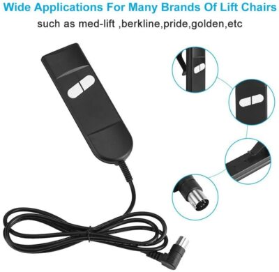 Limoss Okin Lift Chair  Recliner remote 2 Button 5 pin Universal hand controller