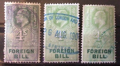 *BIG OFFER* GB KEVII FOREIGN BILL 3 x 4s.  Mad Price. Very Nice 3pcs