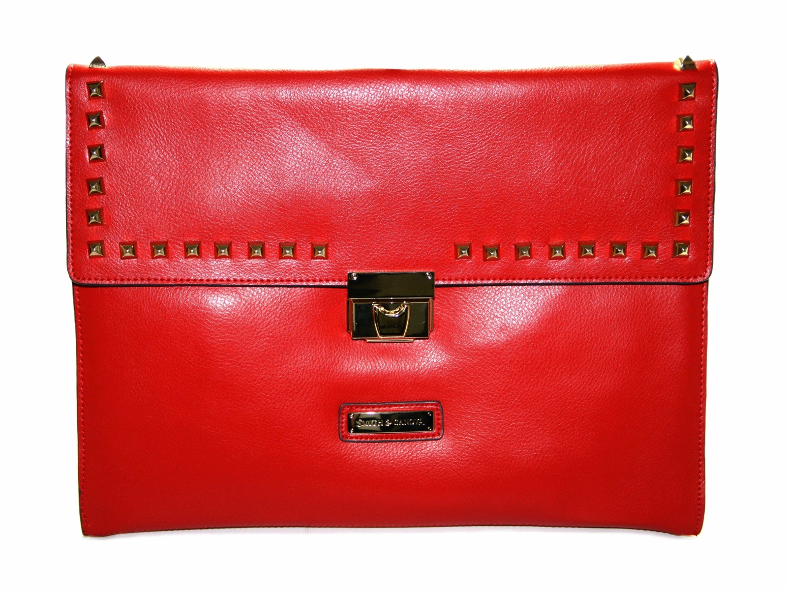 Smith and Canova Red Studded Shoulder Cross Body Clutch Bag Handbag