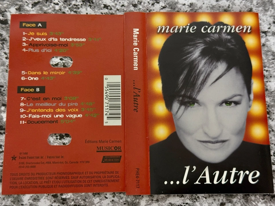 Marie Carmen - ... L'Autre [Audio Cassette Tape 1998] Canada French Pop Vintage - Image 3 of 3