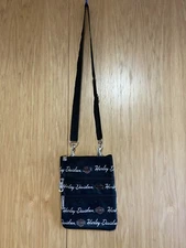 Harley Davidson Black Nylon Emblem Crossbody Bag/Purse 3 Zippers Made by Athalon