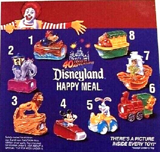 1995 DISNEYLAND ADVENTURES MCDONALDS HAPPY MEAL TOYS - U - PICK | eBay