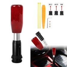 Universal Jdm Real Red Carbon Fiber Automatic Gear Shift Knob Shifter Lever
