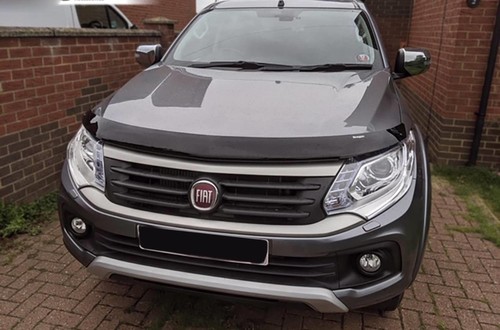 Black Bonnet Guard For Fiat Fullback 2016 - 2019 Hardened Acrylic Accessories - Picture 2 of 5