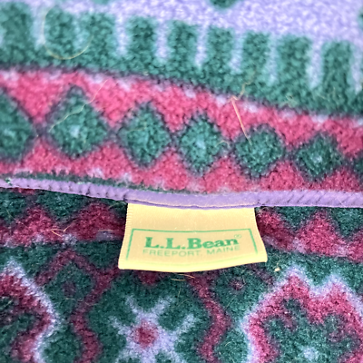 LL BEAN Sweater Adult Large T Snap Fleece Pullover Aztec