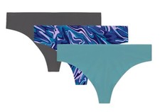 UNDER ARMOUR Women  s Size L Stretch Thong 3-Pk UA Essential Underwear Multicolor