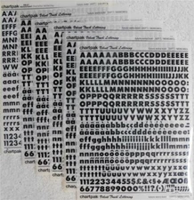Vintage CHARTPAK Heat Resistant Transfer Lettering 6 NEW SHEETS Rub-On Transfers