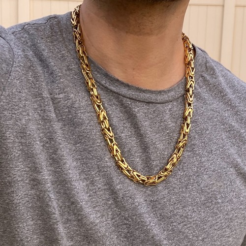 Mens Stainless Steel Byzantine Link 