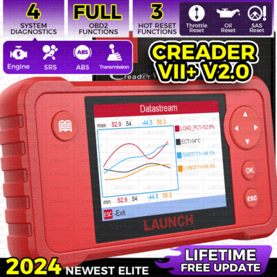 2024 LAUNCH X431 VII+ 2.0 CRP123 V2.0 OBD Diagnostic Scanner ABS SRS Code Reader