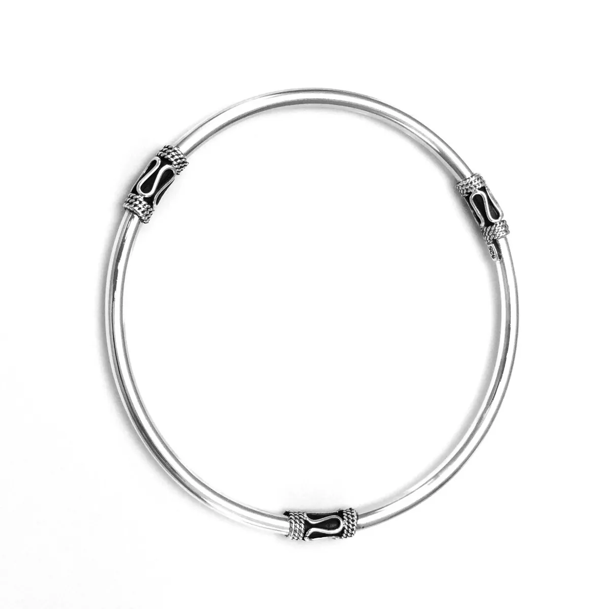 Slave Bali Balinese BANGLE Bracelet Circumference 22 cm 925 Sterling Silver