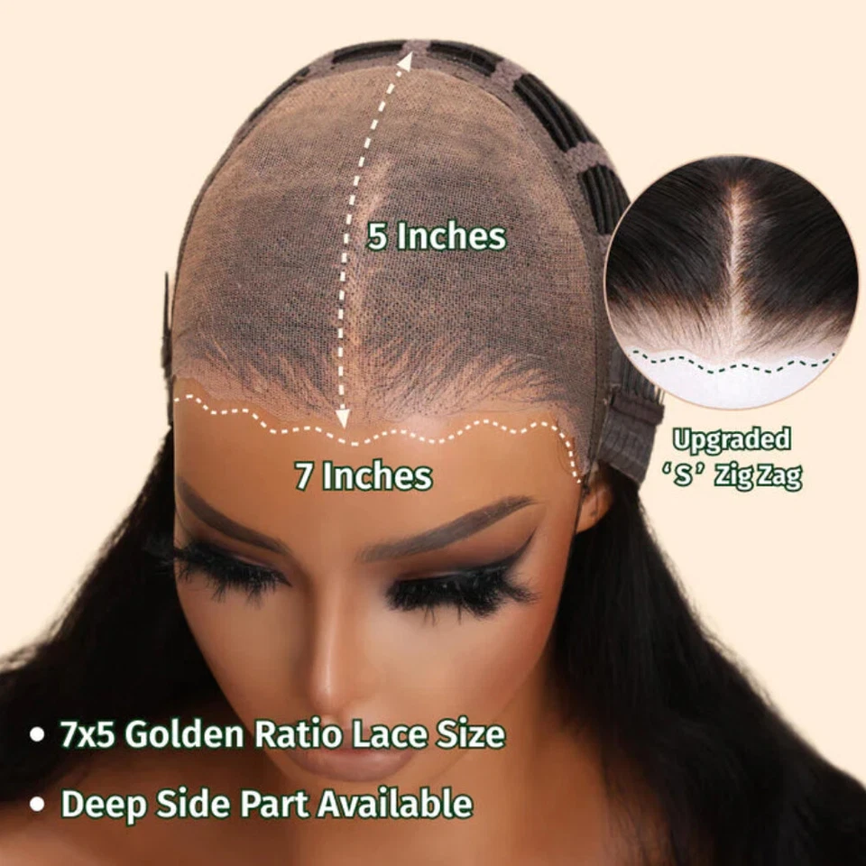 UNice Brazilian Water Wave Precut Lace Front Wig Human Hair Glueless Wear and Go - Image 4 of 4