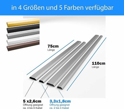 Alu-Kabelkanal 115x6x2,2 Cm Von HFTEK - Abdeckung Für Saubere Kabel, Wandmontage, Farbe Weiß