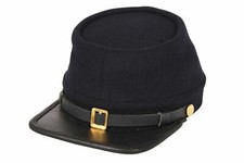 Civil War Union Army Leather Peak Kepi, Complete Navy Blue Kepi - ALL SIZES