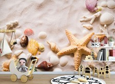 3D Sand Starfish S834 Wallpaper Mural Self-adhesive Removable Sticker Kids Pa