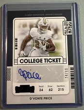 D’VONTE PRICE 2022 Panini Contenders College Ticket Rookie Autograph Blue 74/99