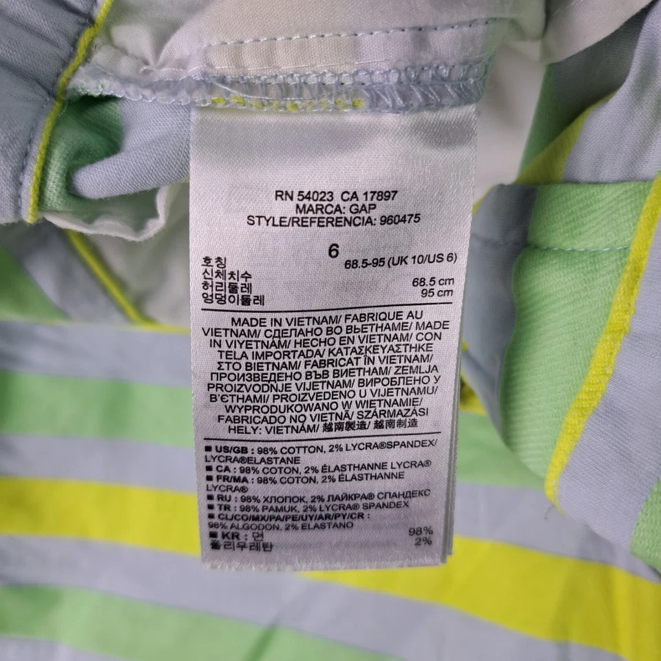 GAP Womens Shorts Size US 6 Green Yellow Grey Casual button Zip Pocket 2185 - Image 3 of 4