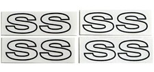 1996-2002 Camaro Ss Black Outline Wheel Center Cap Decals Set Of 4 Slp Gmmg