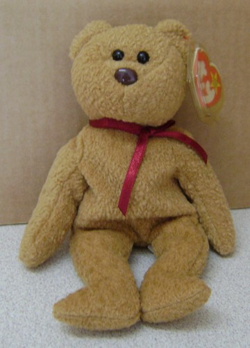 ty original beanie baby curly bear plush toy rare tag errors