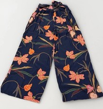 LOFT Women's Floral Wide Leg Viscose Palazzo Pants Tropical Beach Tall S EUC