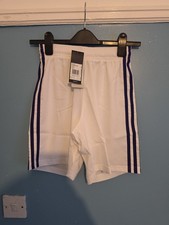 Image of Adidas Mens Shorts White With Purple Strips Size Xs