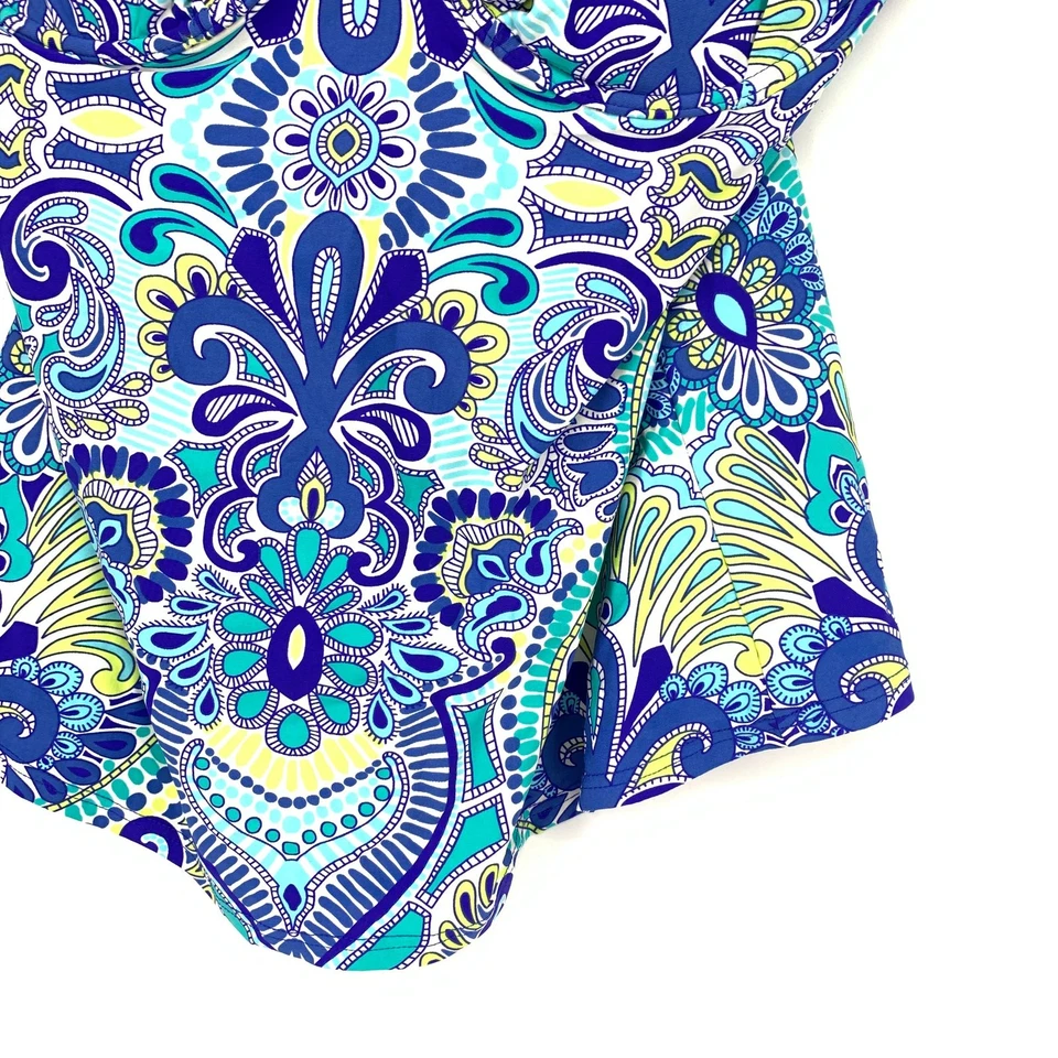 Camiseta de baño Tankini Title Nine azul cachemir con aros para mujer talla 36D  Foto 4 de 4