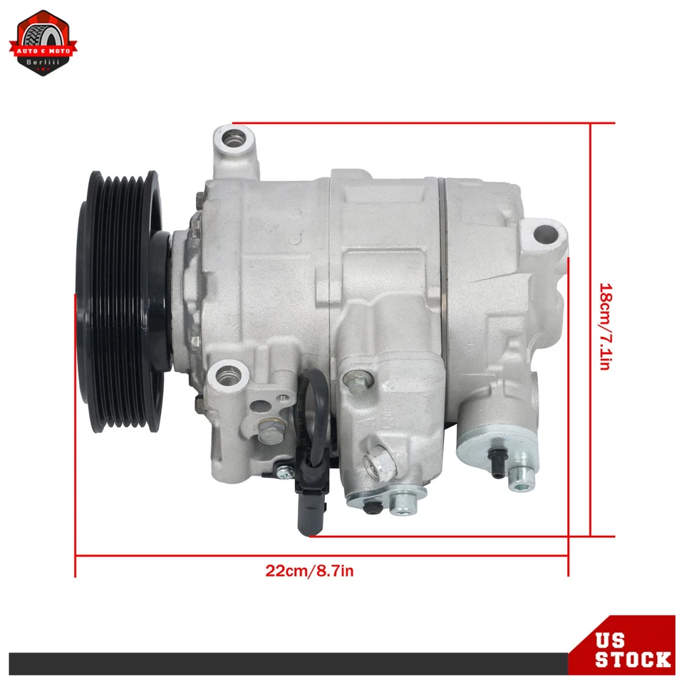 Compresor de aire acondicionado para Audi A6 2006-2011 Q5 2009-2012 A6 Quattro S4 S5 V6 3,0 L 3,2 L Foto 2 de 4
