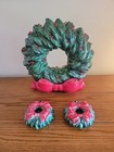 Vintage Ceramic Light-Up Christmas Wreath & Candle Holders - EUC!! — photo 1