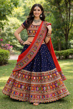 Cotton Chaniya Choli with Dupatta  Navratri Garba Dandiya Lehenga