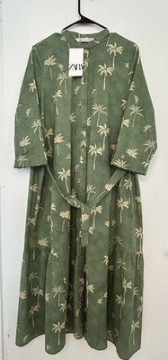 NWT Zara Palm Print Dress (100% Cotton)   30% Off Retail!