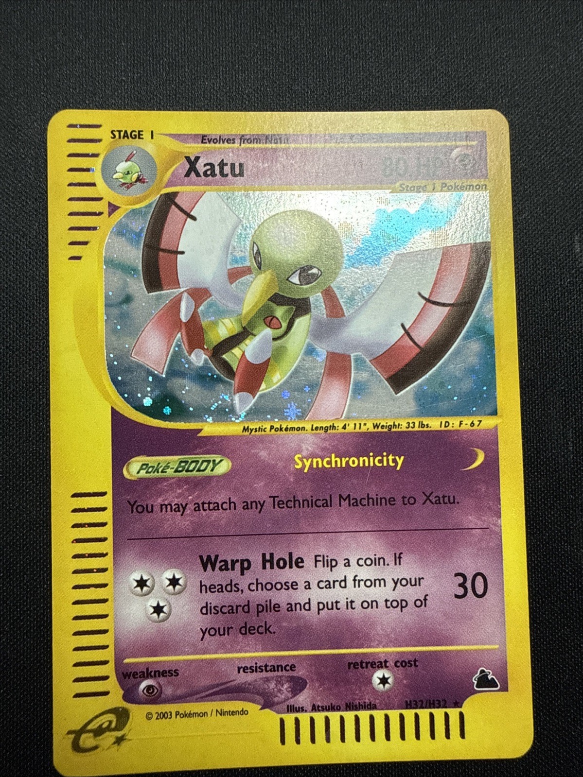 Xatu Skyridge Holo W/ Swirl 💫 - H32/H32 - NM Condition