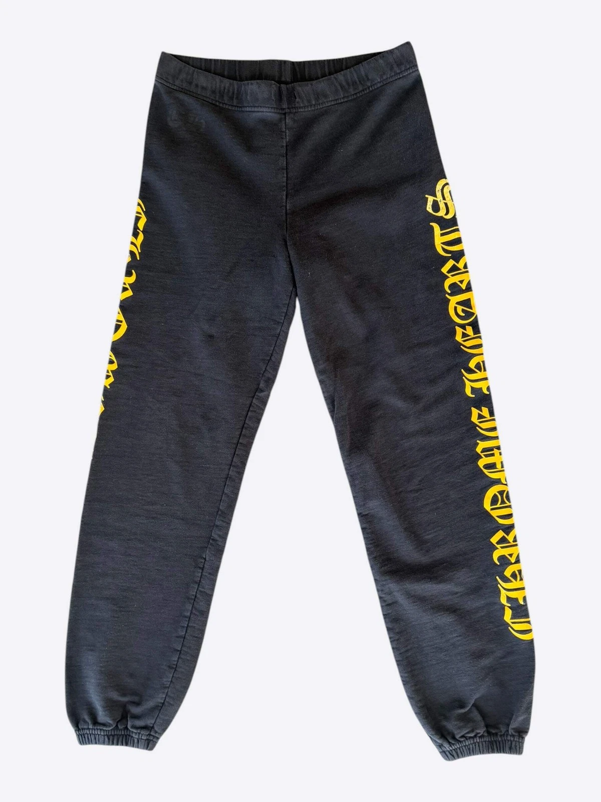 Chrome Hearts Black & Yellow Script Logo Sweatpants