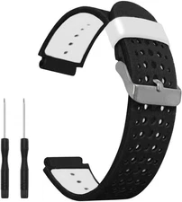 Watch Band for Garmin Approach S20/S5/S6, Forerunner Black/ White 