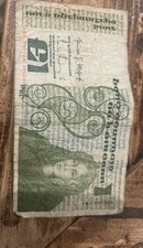 Central Bank of Ireland £1 Pound, 1977; Vintage Irish 1 Pound Note