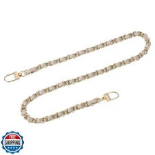 uxcell Purse Chain Strap, 24" Leather Iron Flat Chain Strap Handbag Chains Pu