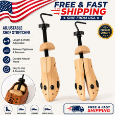 Adjustable Shoe Stretcher for Men Women, Wooden Shoe Expander for Wide Feet