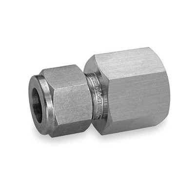 HAM-LET 766L-SS-10MM X 1/4 Connector,316 SS,LET-LOKxF,10mmx1/4In 4CMR9