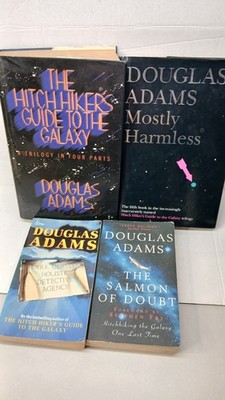 Douglas Adams Hitchhikers Guide to the Galaxy 4x Book Bundle Mostly Harmless