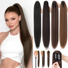 Thick Real Ponytail Claw Clip in As Human Hair Extension Pony Tail Hairpiece 30"
