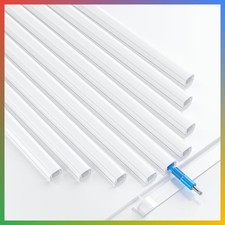 Mini Cord Hider Wall Cable Management Channel Cover 128in White Small