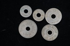 Lot of 5 1927 Palestine 10 and 5 Mils Coins in EXCELLENT Condition